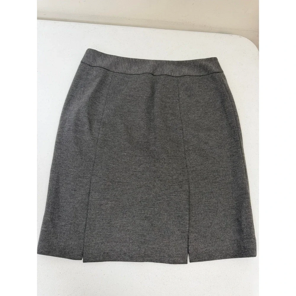 Ann Taylor‎ Loft Charcoal Gray Pencil Skirt Size 4 Lined Double Vent Career